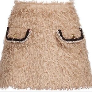 Etro Mohair Blend Mini Skirt in Beige